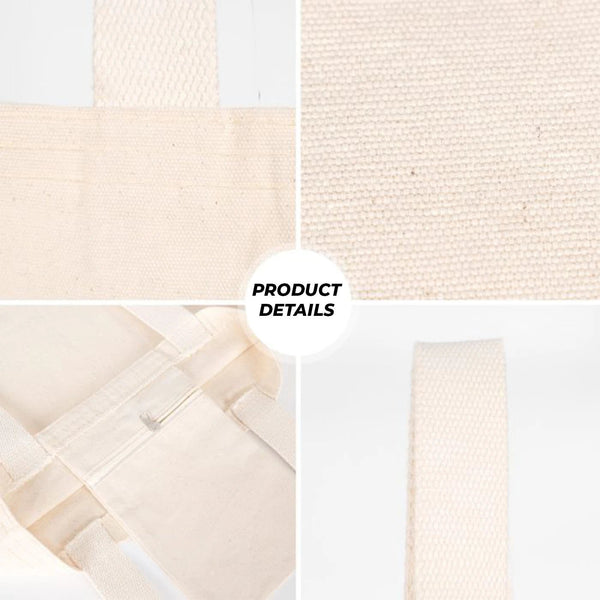 Custom Printed Canvas Tote Bag with Woven Handles – 14" × 16" × 4" (35 × 40 × 10 cm) – Natural 10 oz - Pamusan.com
