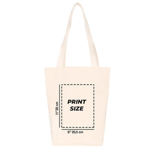 Custom Printed Canvas Tote Bag with Woven Handles – 14" × 16" × 4" (35 × 40 × 10 cm) – Natural 10 oz - Pamusan.com