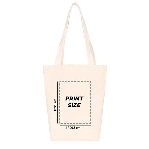 Custom Printed Canvas Tote Bag with Woven Handles – 14" × 16" × 4" (35 × 40 × 10 cm) – Natural 10 oz - Pamusan.com