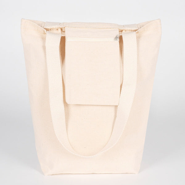 Custom Printed Canvas Tote Bag with Woven Handles – 14" × 16" × 4" (35 × 40 × 10 cm) – Natural 10 oz - Pamusan.com