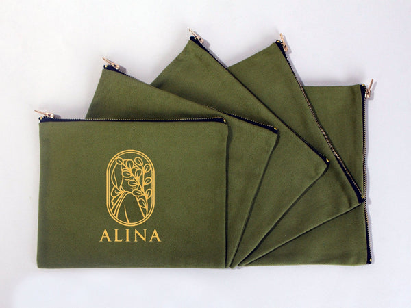 Custom Printed Colorful Makeup Bag - 8"W x 6"H Cosmetic Clutch Bag, Bridesmaid Cosmetic Bag - Pamusan.com