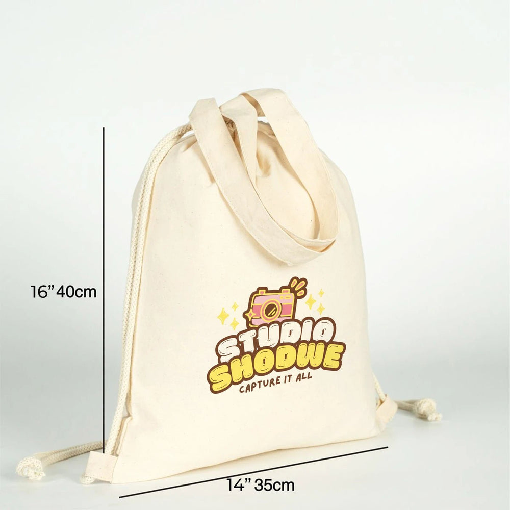 Custom Printed Cotton Drawstring Backpack 14×16 in (35×40 cm), 4 oz – Eco - Friendly Bag - Pamusan.com
