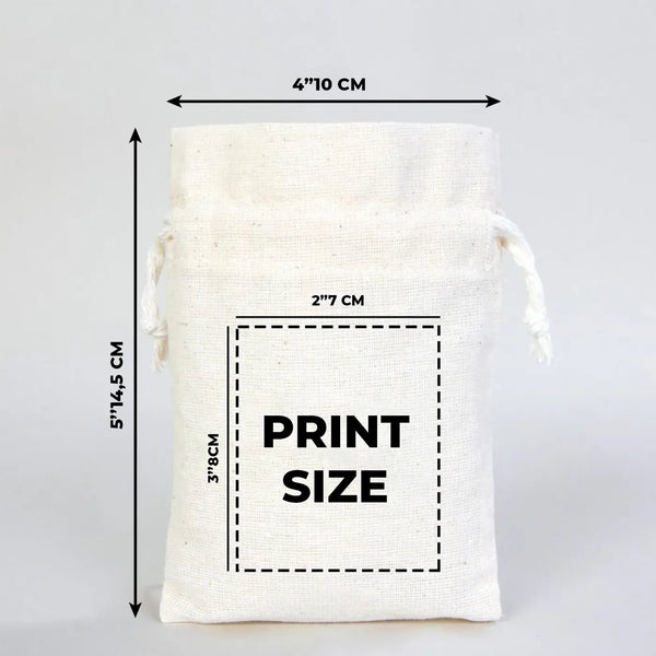 Custom Printed Cotton Drawstring Pouch – Natural Color, 4" × 6" (10 × 14.5 cm), 4 oz - Pamusan.com