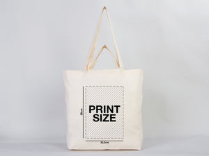Custom Printed Cotton Grocery Tote Bag – 19"W x 16"H x 4"D Reusable Double Handle Shopping Bag - Pamusan.com