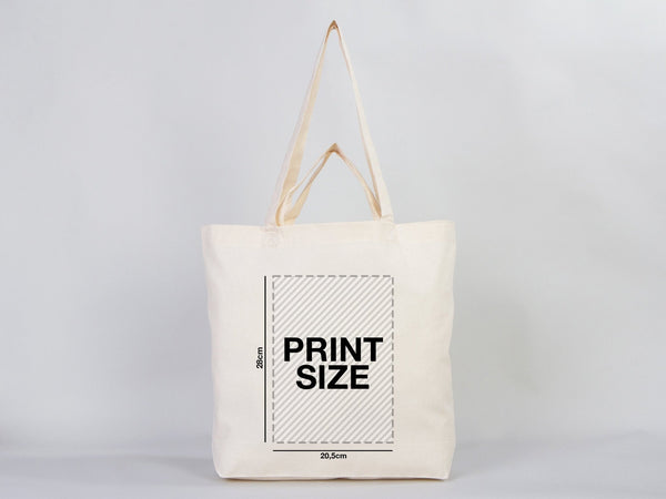 Custom Printed Cotton Grocery Tote Bag – 19"W x 16"H x 4"D Reusable Double Handle Shopping Bag - Pamusan.com