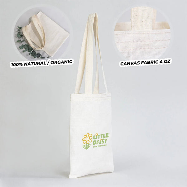Custom Printed Cotton Tote Bag – 8" × 10" (20 × 25 cm) – 4 oz Natural Book Bag - Pamusan.com