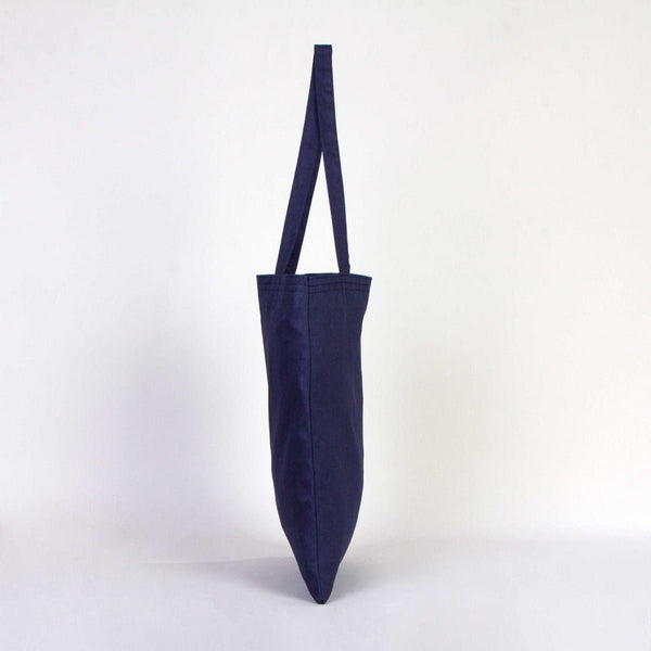 Custom Printed Cotton Tote Bag – Navy Blue – 14" × 16" (35 × 40 cm) – 6 oz - Pamusan.com