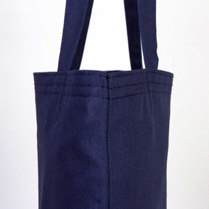 Custom Printed Cotton Tote Bag – Navy Blue – 14" × 16" (35 × 40 cm) – 6 oz - Pamusan.com