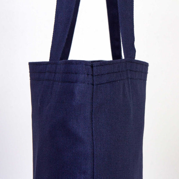 Custom Printed Cotton Tote Bag – Navy Blue – 14" × 16" (35 × 40 cm) – 6 oz - Pamusan.com
