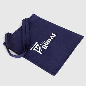 Custom Printed Cotton Tote Bag – Navy Blue – 14" × 16" (35 × 40 cm) – 6 oz - Pamusan.com