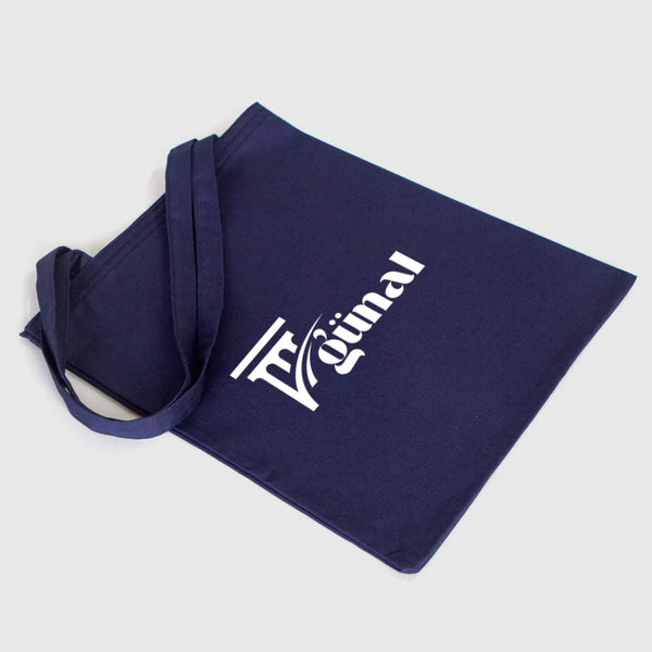 Custom Printed Cotton Tote Bag – Navy Blue – 14" × 16" (35 × 40 cm) – 6 oz - Pamusan.com