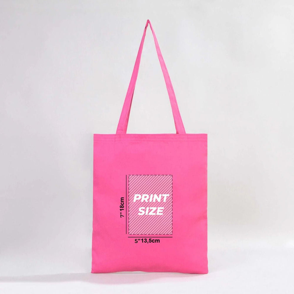 Custom Printed Cotton Tote Bag – Pink – 14" × 16" (35 × 40 cm) – 6 oz - Pamusan.com