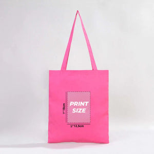 Custom Printed Cotton Tote Bag – Pink – 14" × 16" (35 × 40 cm) – 6 oz - Pamusan.com