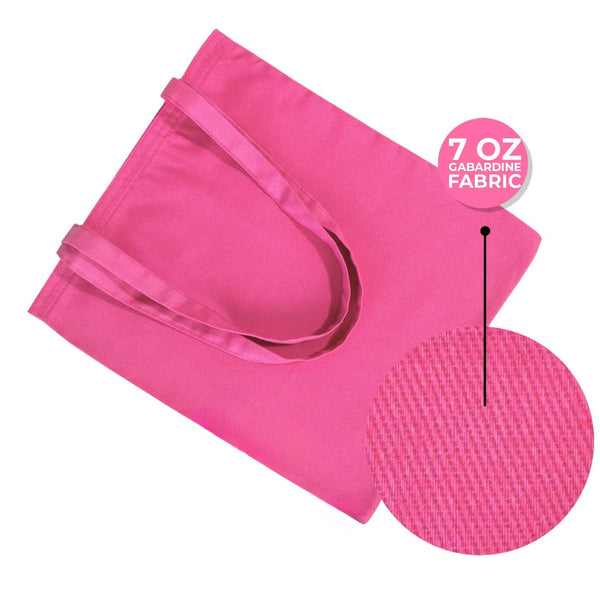 Custom Printed Cotton Tote Bag – Pink – 14" × 16" (35 × 40 cm) – 6 oz - Pamusan.com