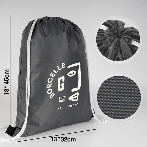 Custom Printed Impertex Drawstring Backpack 13×18 in (32×45 cm) – Anthracite - Pamusan.com