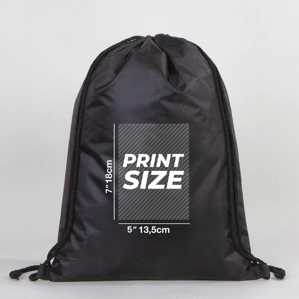 Custom Printed Impertex Drawstring Backpack 13×18 in (32×45 cm) – Black - Pamusan.com