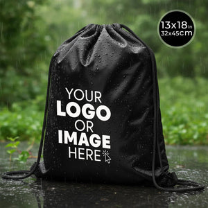 Custom Printed Impertex Drawstring Backpack 13×18 in (32×45 cm) – Black - Pamusan.com