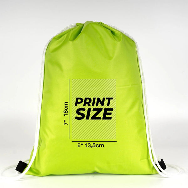 Custom Printed Impertex Drawstring Backpack 13×18 in (32×45 cm) – Green - Pamusan.com