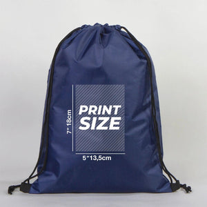Custom Printed Impertex Drawstring Backpack 13×18 in (32×45 cm) – Navy Blue - Pamusan.com