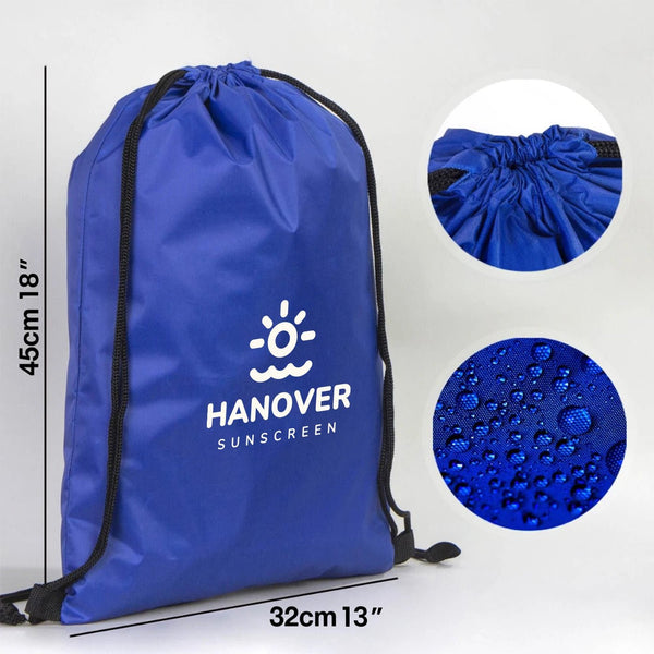 Custom Printed Impertex Drawstring Backpack 13×18 in (32×45 cm) – Saxe Blue - Pamusan.com