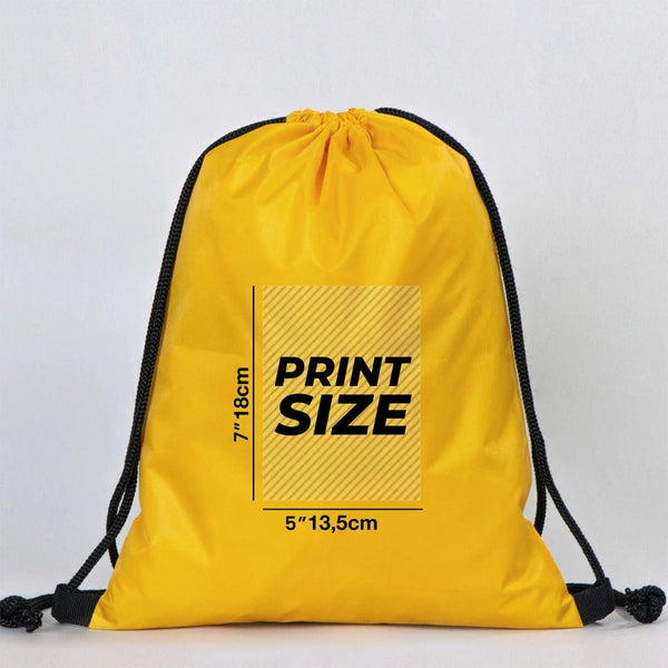 Custom Printed Impertex Drawstring Backpack 13×18 in (32×45 cm) – Yellow - Pamusan.com