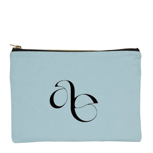 Custom Printed Light Blue Canvas Clutch Pouch – 10" × 7" (25 × 18 cm) – 10 oz - Pamusan.com