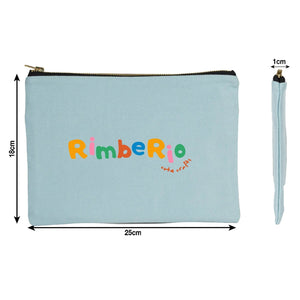 Custom Printed Light Blue Canvas Clutch Pouch – 10" × 7" (25 × 18 cm) – 10 oz - Pamusan.com
