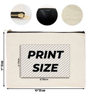Custom Printed Natural Canvas Clutch Pouch – 10" × 7" (25 × 18 cm) – 10 oz - Pamusan.com