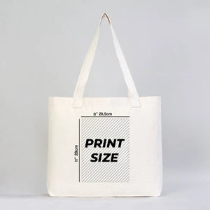 Custom Printed Natural Canvas Tote Bag with Woven Handles – 18" × 14" × 3" (45 × 35 × 8 cm) – Thick 10 oz Cotton - Pamusan.com