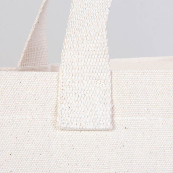 Custom Printed Natural Canvas Tote Bag with Woven Handles – 18" × 14" × 3" (45 × 35 × 8 cm) – Thick 10 oz Cotton - Pamusan.com