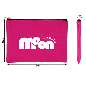 Custom Printed Pink Canvas Clutch Pouch – 10" × 7" (25 × 18 cm) – 10 oz - Pamusan.com