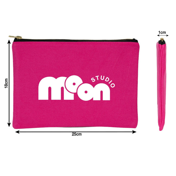 Custom Printed Pink Canvas Clutch Pouch – 10" × 7" (25 × 18 cm) – 10 oz - Pamusan.com
