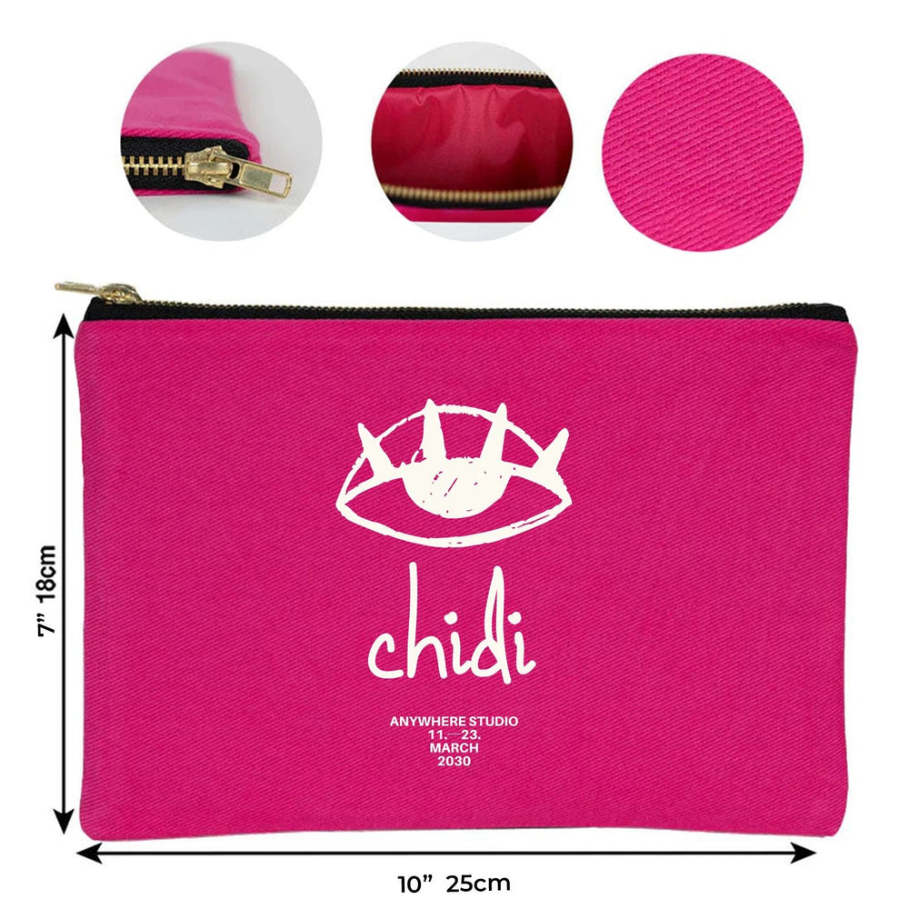 Custom Printed Pink Canvas Clutch Pouch – 10" × 7" (25 × 18 cm) – 10 oz - Pamusan.com
