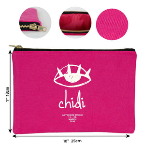 Custom Printed Pink Canvas Clutch Pouch – 10" × 7" (25 × 18 cm) – 10 oz - Pamusan.com