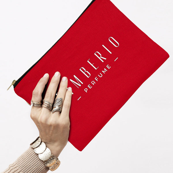 Custom Printed Red Canvas Clutch Pouch – 10" × 7" (25 × 18 cm) – 10 oz - Pamusan.com