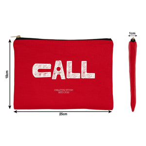 Custom Printed Red Canvas Clutch Pouch – 10" × 7" (25 × 18 cm) – 10 oz - Pamusan.com