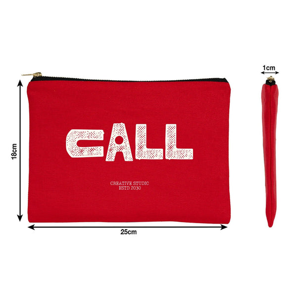 Custom Printed Red Canvas Clutch Pouch – 10" × 7" (25 × 18 cm) – 10 oz - Pamusan.com