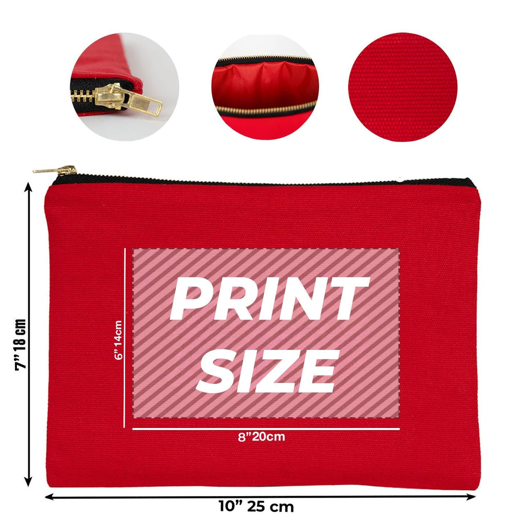 Custom Printed Red Canvas Clutch Pouch – 10" × 7" (25 × 18 cm) – 10 oz - Pamusan.com