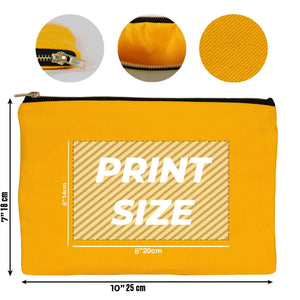Custom Printed Yellow Canvas Clutch Pouch – 10" × 7" (25 × 18 cm) – 10 oz - Pamusan.com