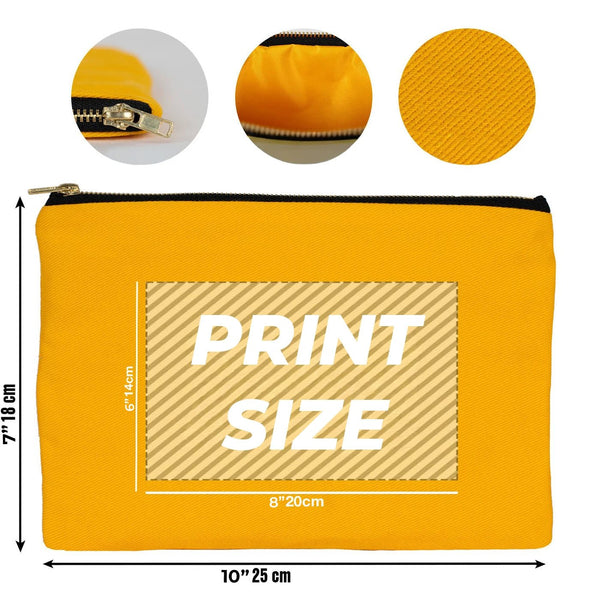 Custom Printed Yellow Canvas Clutch Pouch – 10" × 7" (25 × 18 cm) – 10 oz - Pamusan.com