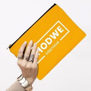 Custom Printed Yellow Canvas Clutch Pouch – 10" × 7" (25 × 18 cm) – 10 oz - Pamusan.com