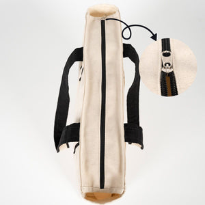 Custom Printed Zippered Canvas Tote Bag – 16" × 14" × 4" (40 × 35 × 10 cm) – Front Pockets – Black Handle - Pamusan.com