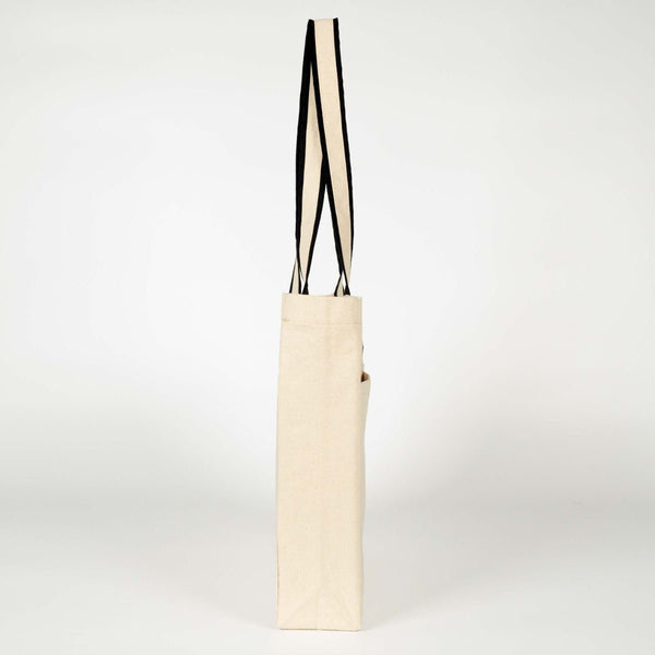 Custom Printed Zippered Canvas Tote Bag – 16" × 14" × 4" (40 × 35 × 10 cm) – Front Pockets – Black Handle - Pamusan.com