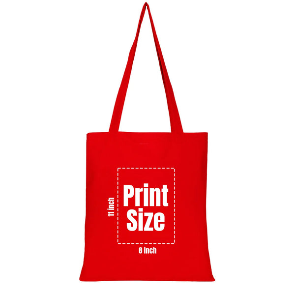Custom Red Raw Cotton Tote Bag – Logo Print, Reusable & Durable - Pamusan.com