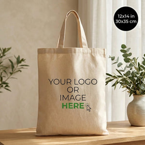 Custom Short Handle Tote Bag 12"x14" With Logo – with logo print, styled – Pamusan.com