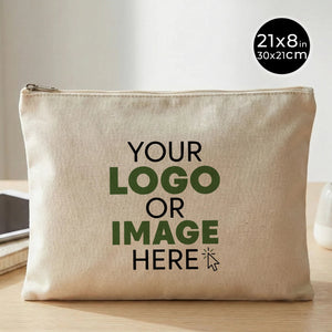 Custom Sublimation Printed Laminated Cotton Clutch Pouch – 12" × 8" (30 × 21 cm) - Pamusan.com