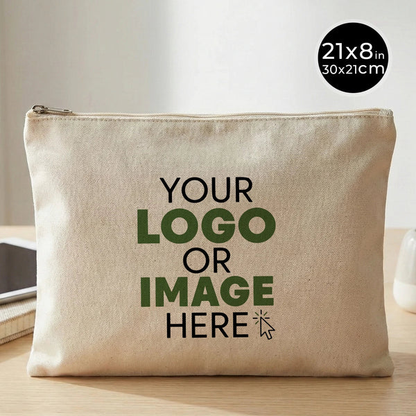 Custom Sublimation Printed Laminated Cotton Clutch Pouch – 12" × 8" (30 × 21 cm) - Pamusan.com