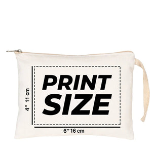 Custom Sublimation Printed Laminated Cotton Clutch Pouch – 8" × 6" (21 ×15 cm) - Pamusan.com