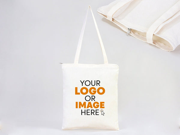 Custom Tote Bags with Zipper – 14"x16" Cotton Cloth Bags, Wholesale Options - Pamusan.com