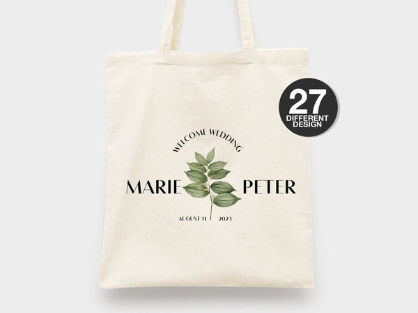 Custom Wedding Welcome Bag, 27 Different Design Wedding Tote, Bridesmaid Gift, Wedding Favors Bags, Bridal Party Bag - Pamusan.com